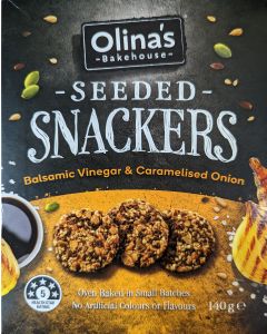 Olina's Bakehouse - Balsamic Vinegar & Caramelised Onion Seeded Snackers - 6 x 140g