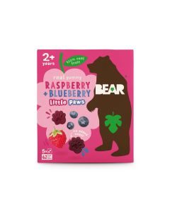 BEAR - Raspberry & Blueberry Paws Fruit Shapes - 4 x 100g
