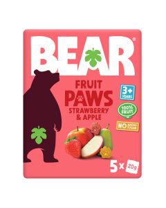 BEAR - Strawberry & Apple Paws Fruit Shapes - 4 x 100g