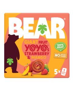 BEAR - Strawberry & Mango Giant Fruit Yoyos Pack - 6 x 100g