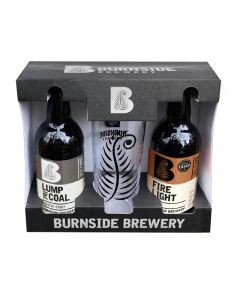 Burnside Brewery - Lump of Coal Festive Stout & Fire Light Gift Set with Glass - 5 x 2.06kg