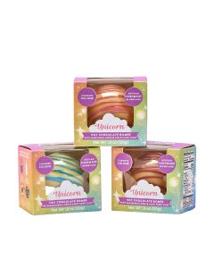 Cocoba - Unicorn Colour Surprise White Chocolate Hot Chocolate Bombe, Single - 12 x 50g