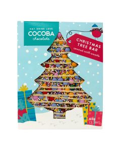 Cocoba - Christmas Tree Loaded Bar with Candy Beans & Sprinkles - 12 x 65g