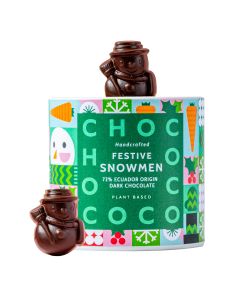 Chococo - 72% Ecuador Dark Chocolate Mini Snowmen Tube - 12 x 100g