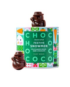 Chococo - 72% Ecuador Dark Chocolate Mini Snowmen Tube - 12 x 100g