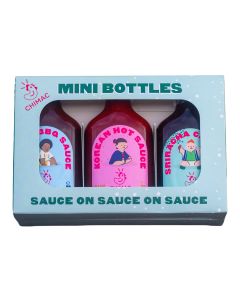 Chimac - 3 Mini Bottle Gift Box (1 x Korean Hot Sauce, 1 x Korean BBQ Sauce, 1 x Sriracha Caramel Sauce) - 6 x 150ml