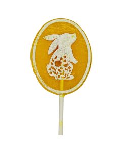 Natural Candy Shop - Yellow Strawberry Easter Bunny Lollipop - 24 x 65g