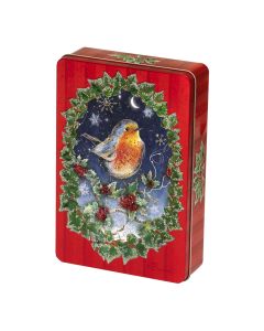 Churchill's Confectionery - Robin in Winter Tin Belgian Choc Biscuits - 12 x 300g