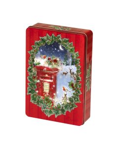 Churchill's Confectionery - Midnight Post Tin with White Choc & Raspberry Biscuits - 12 x 300g