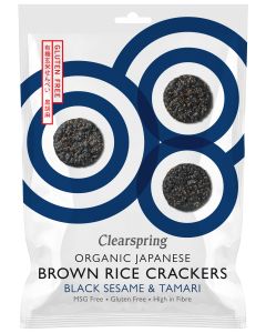 Clearspring - Sesame Brown Rice Cracker Black - 12 x 40g
