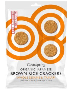 Clearspring - Sesame Brown Rice Cracker Whole - 12 x 40g
