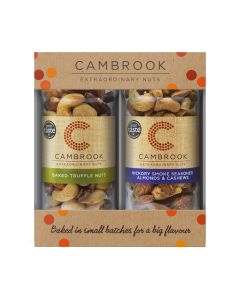 Cambrook - Gift Box (1 x Jar of Baked Hickory Smoke Seasoned Almonds & Cashews, 1 x Jar of Baked Truffle Nuts) - 1 x 180g