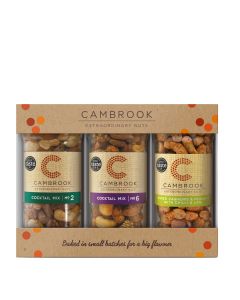 Cambrook - Gift Box (1 x Jar of Cocktail Mix No: 2, 1 x Jar of Cocktail Mix No: 6, 1 x Jar of Baked Chilli & Lime Cashews & Peanuts) - 1 x 175g