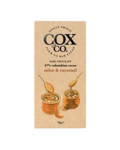 Cox&Co. - 47% Miso & Caramel Single Origin Oat Chocolate Bar - 12 x 70g