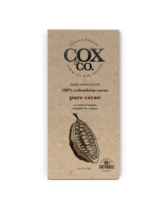 Cox&Co. - 100% Pure Cacao Bar Single Origin Dark Chocolate Bar - 12 x 70g