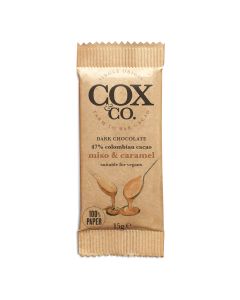 Cox&Co. - 47% Miso & Caramel Single Origin Oat Chocolate Bar - 26 x 15g
