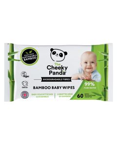 The Cheeky Panda - 60 Piece Biodegradable Bamboo Baby Wipes Pack - 12 x 320g