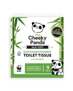 The Cheeky Panda - 3ply 190 Sheets/9 Rolls Silky Soft Toilet Tissue - 5 x 1.02kg