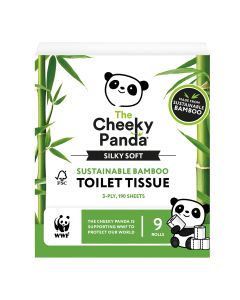 The Cheeky Panda - Silky Soft Toilet Tissue 9 Rolls/190 Sheets - 5 x 1020g