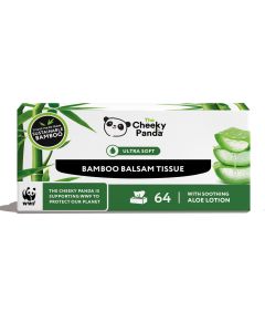 The Cheeky Panda - 64 Sheets Super Soft Balsam Tissues with Soothing Aloe Lotion - 12 x 146g