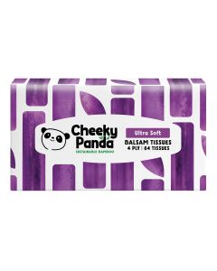 The Cheeky Panda - Bamboo Balsam Tissue Flat Box 4ply/64 Sheets - 12 x 190g