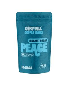Cups Full - 10 Peace Nearly Decaf Coffee Bags - 8 x 105g