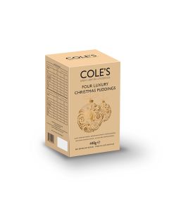 Cole's Puddings - 4 Luxury Christmas Puddings - 6 x 448g