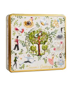Silver Crane - 12 Days Christmas Shortbread Biscuits Tin (All Butter, Raspberry & White Chocolate & Chocolate Chip) - 12 x 450g