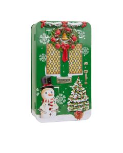 Silver Crane - Green Festive Door Mini Chocolate Chip Cookies Tin - 12 x 200g