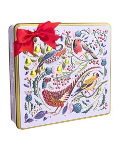 Silver Crane - Festive Birds Assorted Shortbread Biscuit Tin - 6 x 450g