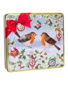 Silver Crane - Winter Robin Belgian Chocolate Biscuit Tin - 6 x 375g