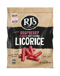 RJ's Licorice - Natural Soft Eating Raspberry Licorice - 12 x 300g