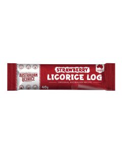 The Great Australian Licorice Company - Strawberry Soft Eating Licorice Log - 25 x 40g