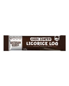 The Great Australian Licorice Company - Chocolate Coated Soft Eating Licorice Log - 25 x 40g