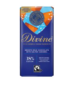 Divine Chocolate - 38% Milk Chocolate with Toffee & Sea Salt - 15 x 90g