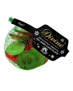 Divine - Fairtrade 70% Dark Chocolate Coins - 25 x 65g