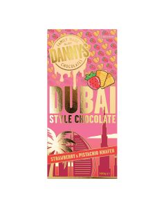 Danny's Chocolates - Dubai Style Strawberry & Pistachio Knafeh Chocolate Bar - 10 x 190g