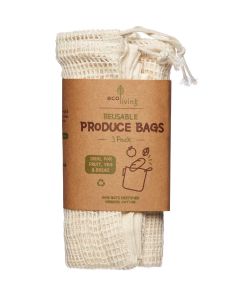 ecoLiving - Organic Fruit, Veg & Bread Bags (3 Pack) - 6 x 106g