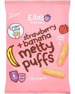 Ella's Kitchen - Organic Strawberry & Banana Melty Puffs - 4 x 20g