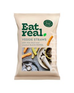 Eat Real - Sea Salt & Black Pepper Veggie Straws - 10 x 110g