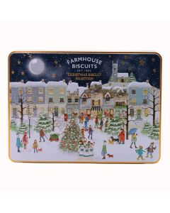Farmhouse Biscuits - Christmas Village Scene with Christmas Biscuit Selection - 12 x 300g