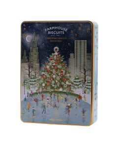 Farmhouse Biscuits - Christmas Ice Skating Scene Tin with Christmas Biscuit Selection - 12 x 300g