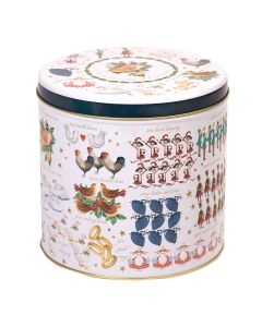 Farmhouse Biscuits - Embossed 12 Days of Christmas Biscuit Assortment Tin with Honey & Oat, Festive Crunch, Choc Cunk & Orange Biscuits - 6 x 450g