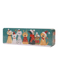 Farmhouse Biscuits - Embossed Christmas Dog Tin with Lemon & Orange Whirl Biscuits - 12 x 225g