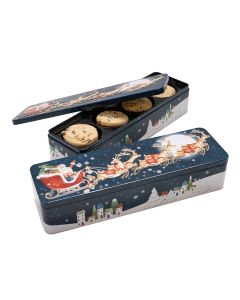 Farmhouse Biscuits - Flying Santa Tin with Milk Chocolate Chip Biscuits - 12 x 225g