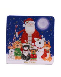 Farmhouse Biscuits - Santa, Cat & Dog Tin with with Oat, Cranberries & White Chocolate Chunk Biscuits - 12 x 250g