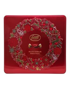 Feletti - Mixed Case of Red & Blue Christmas Deco Tins with Dark Chocolates filled with Hazelnut Cream - 8 x 200g