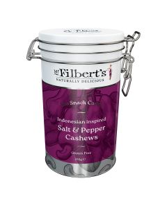 Mr Filberts - Indonesian Inspired Salt & Pepper Cashews Tin - 6 x 235g