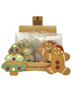 Original Biscuit Bakers - Christmas Tree & Santa Man Gingerbread Biscuits - 20 x 40g