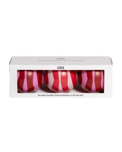 Gåva Gifting - Arne & Lucia Trio of Refillable Baubles with Chocolate Truffles - 8 x 310g
